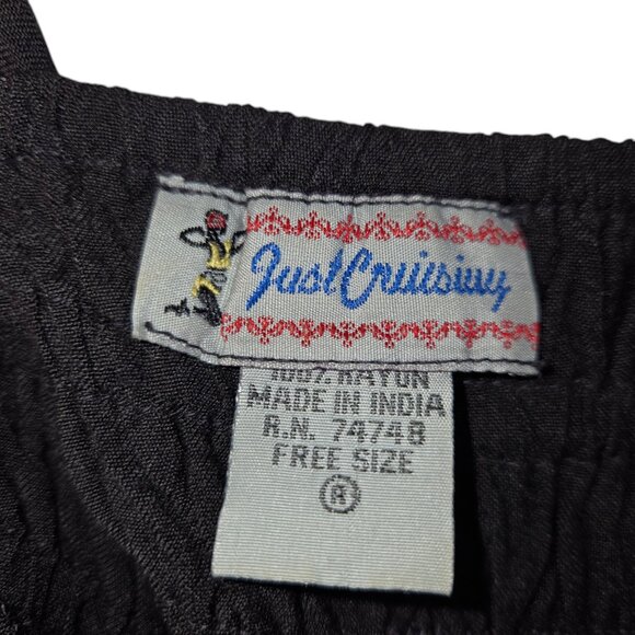 Just Cruising Womens Free Size Midi Dress Black Flowy Whimsygoth Fairygrunge - Picture 2 of 14